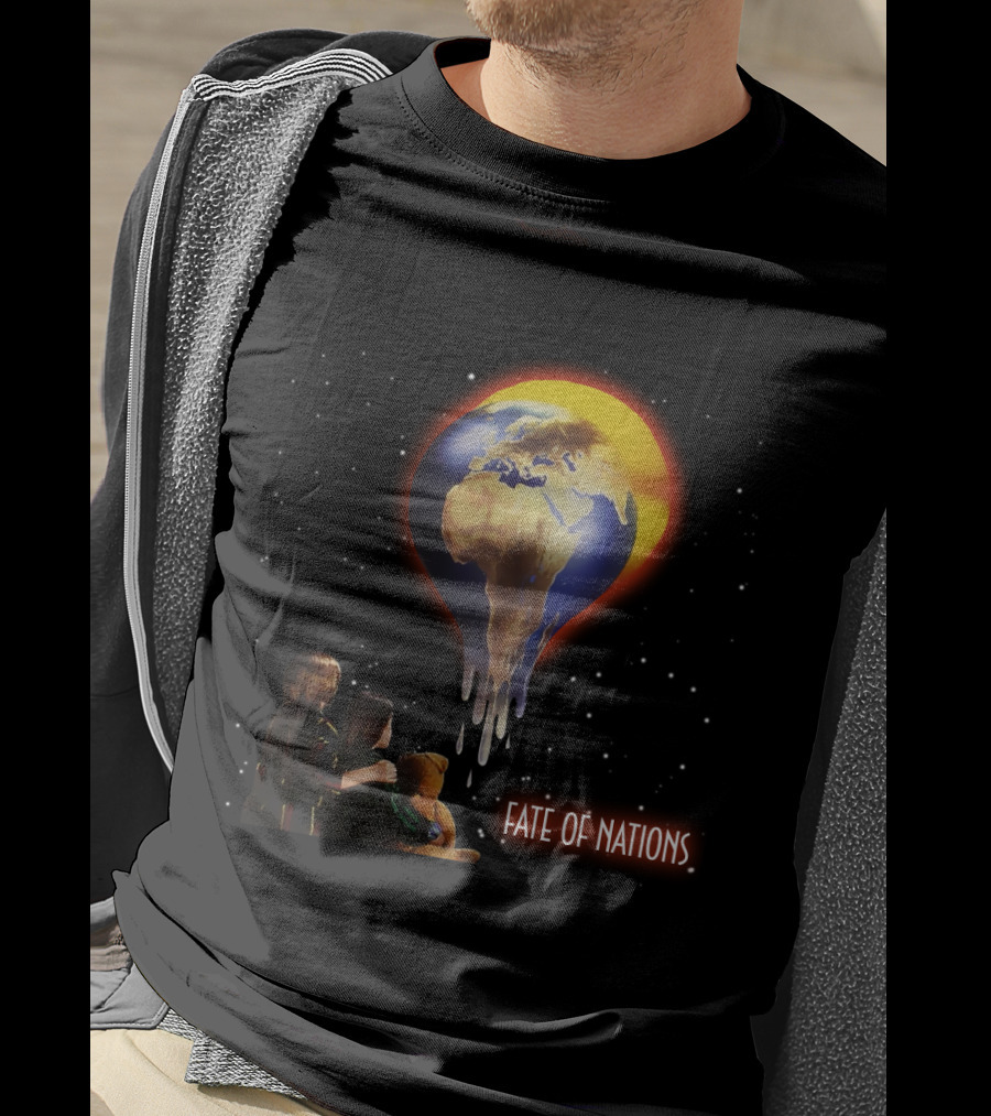 Fate Of Nations Melting Earth With Children And Teddy Bear T-Shirt