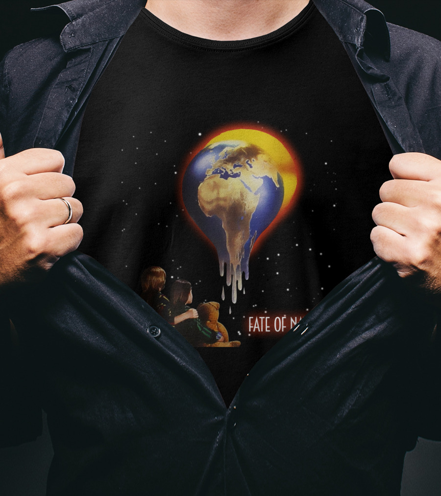 Fate Of Nations Melting Earth With Children And Teddy Bear T-Shirt