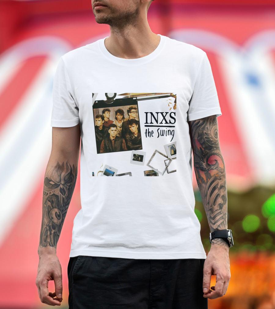 INXS The Swing Album Cover Group Photo with Film Reel and Slides T-Shirt