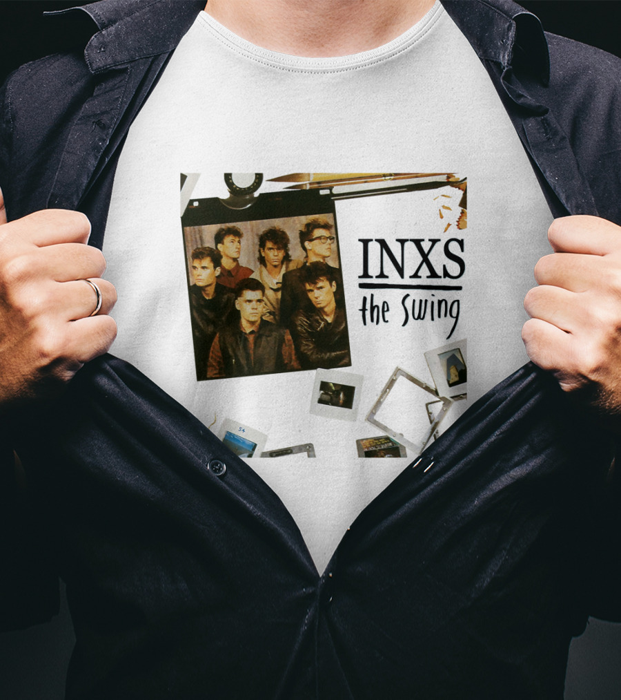 INXS The Swing Album Cover Group Photo With Film Reel And Slides T-Shirt