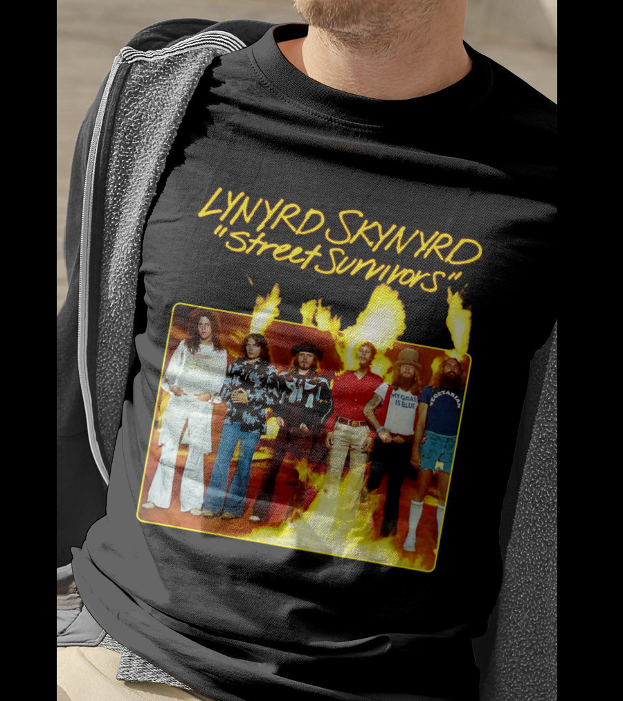 Lynyrd Skynyrd Street Survivors Album Cover Art Fiery T-Shirt