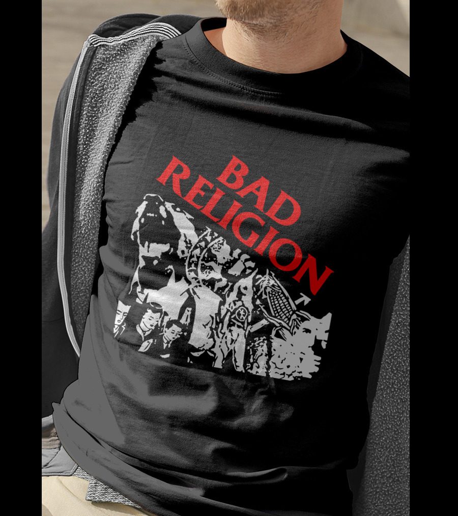 Bad Religion Collage Of Black And White Figures T-Shirt