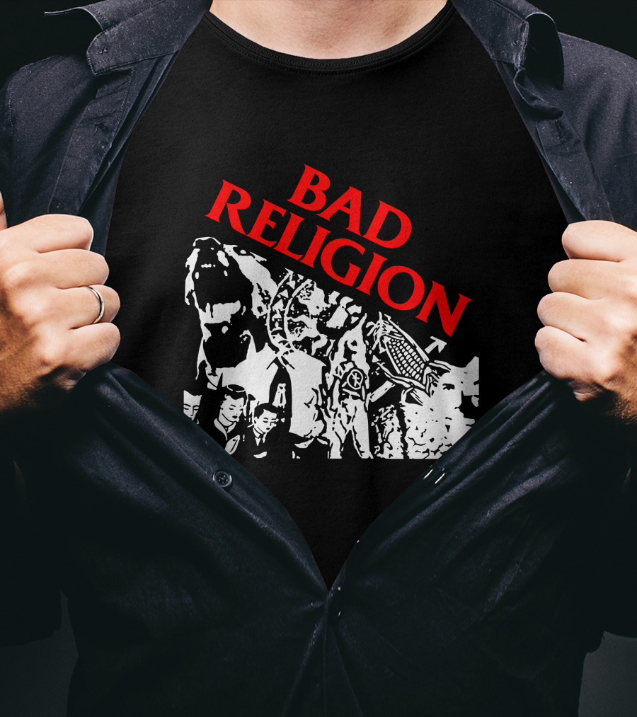 Bad Religion Collage Of Black And White Figures T-Shirt