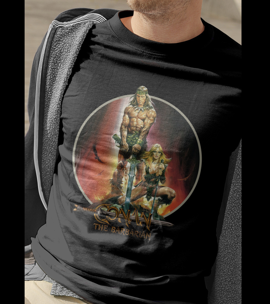 Conan The Barbarian Sword And Sorcery Fantasy Artwork T-Shirt