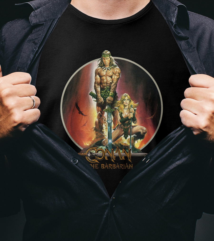 Conan The Barbarian Sword And Sorcery Fantasy Artwork T-Shirt