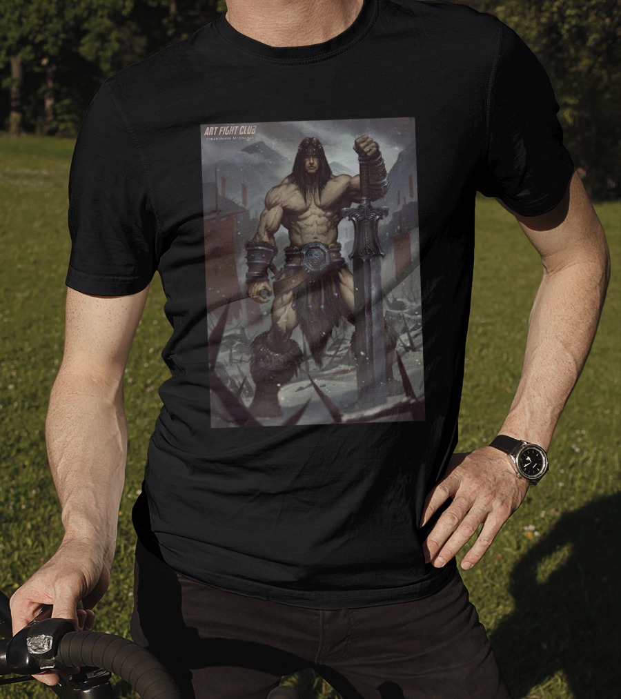 Art Fight Club Conan Chamba Sword Warrior Scene T-Shirt