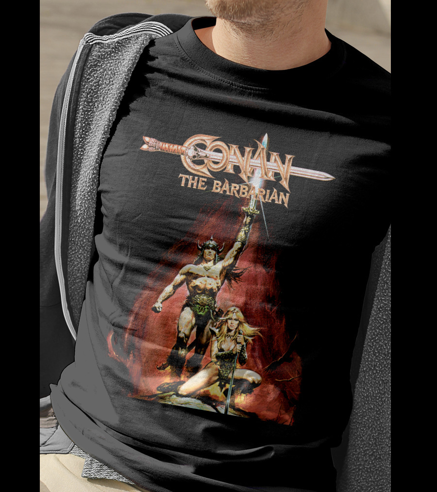Conan The Barbarian Sword And Warrior Artwork T-Shirt
