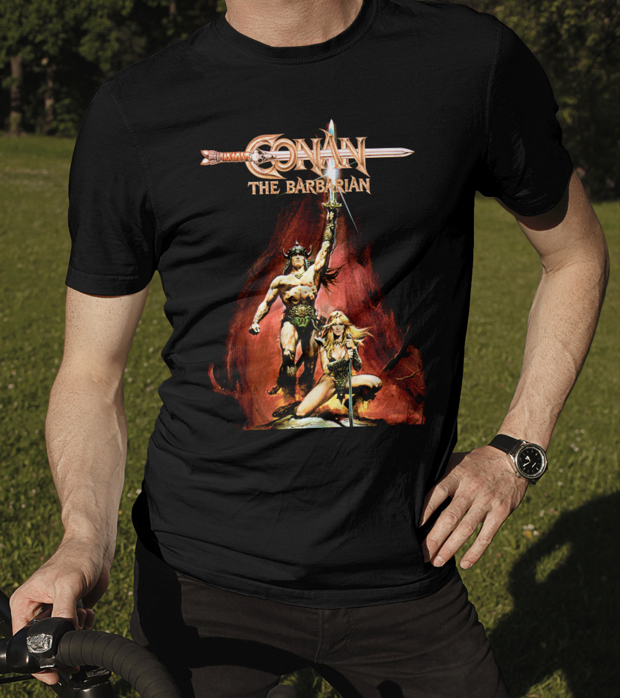 Conan The Barbarian Sword And Warrior Artwork T-Shirt