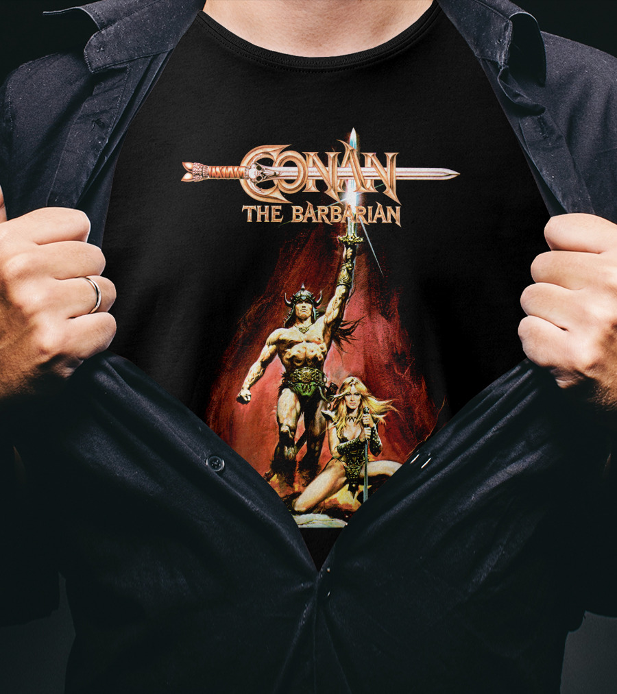 Conan The Barbarian Sword And Warrior Artwork T-Shirt