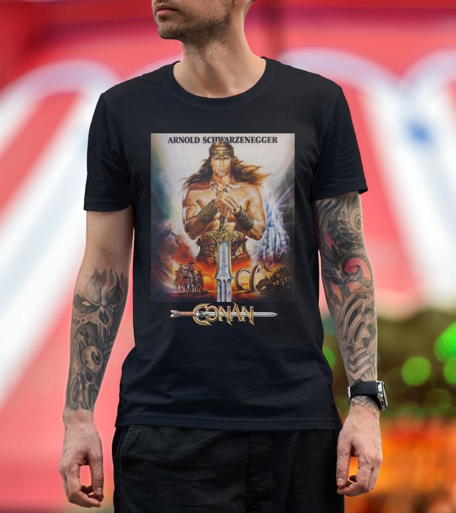 Arnold Schwarzenegger Conan The Barbarian Movie Poster T-Shirt