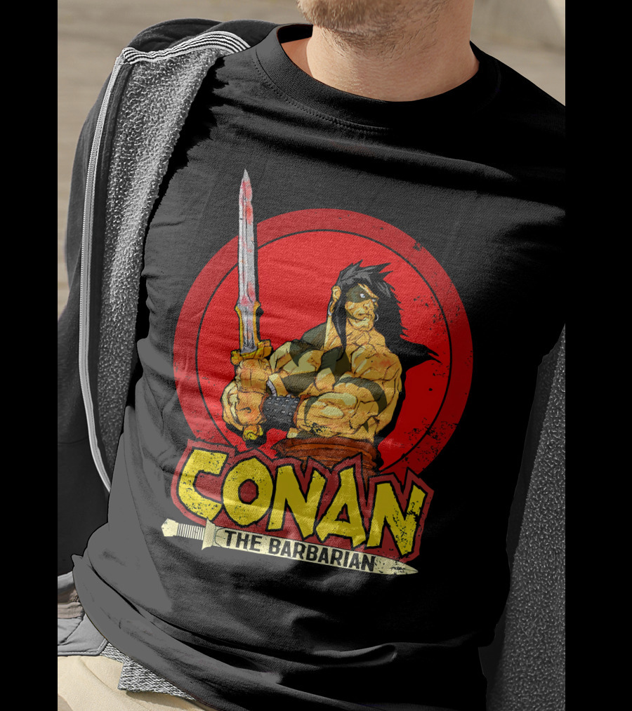 Conan The Barbarian Sword Warrior Red Circle T-Shirt