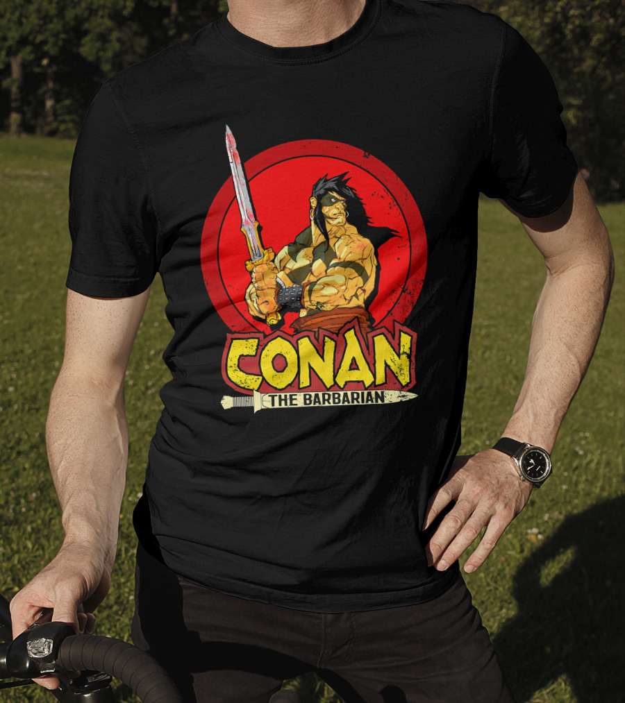 Conan The Barbarian Sword Warrior Red Circle T-Shirt