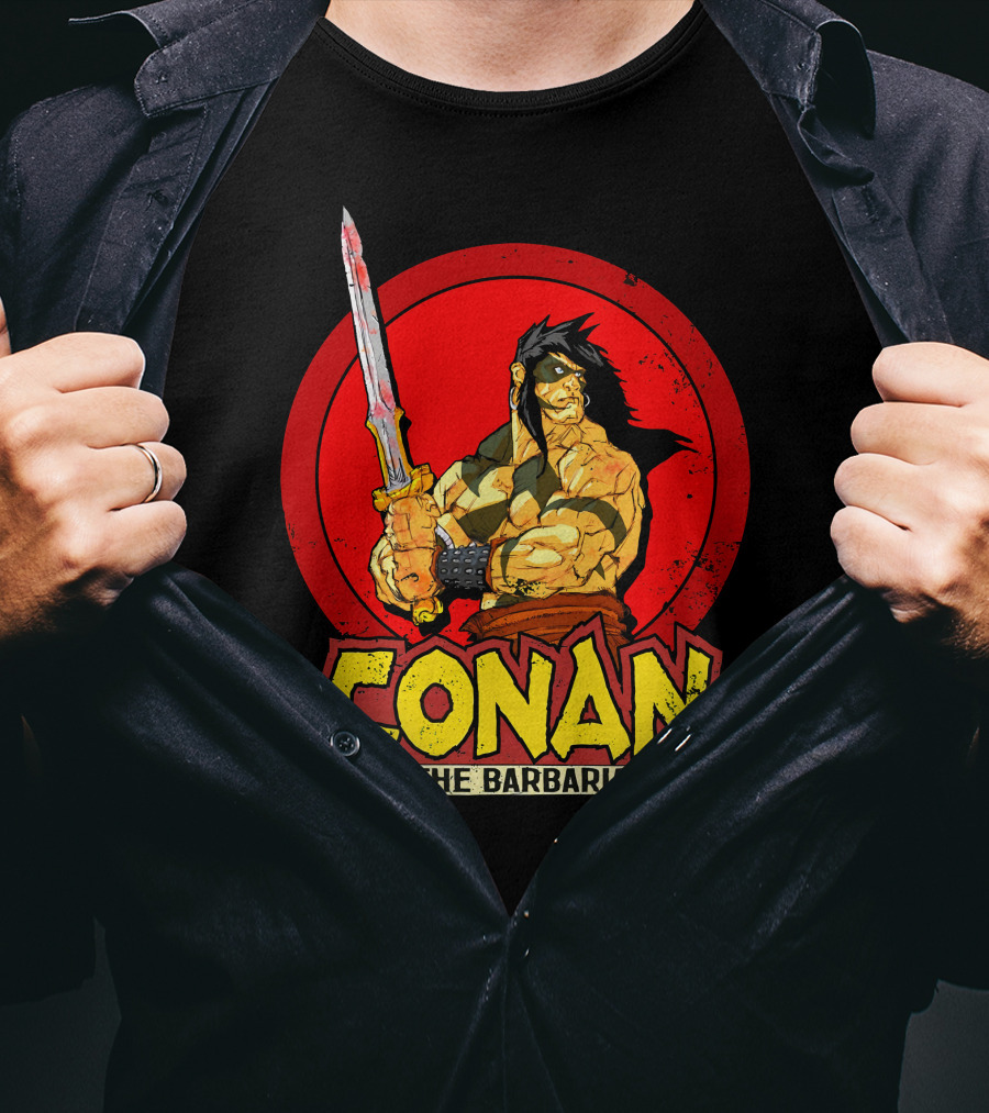 Conan The Barbarian Sword Warrior Red Circle T-Shirt