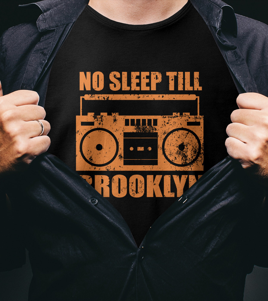 No Sleep Till Brooklyn Vintage Boombox T-Shirt