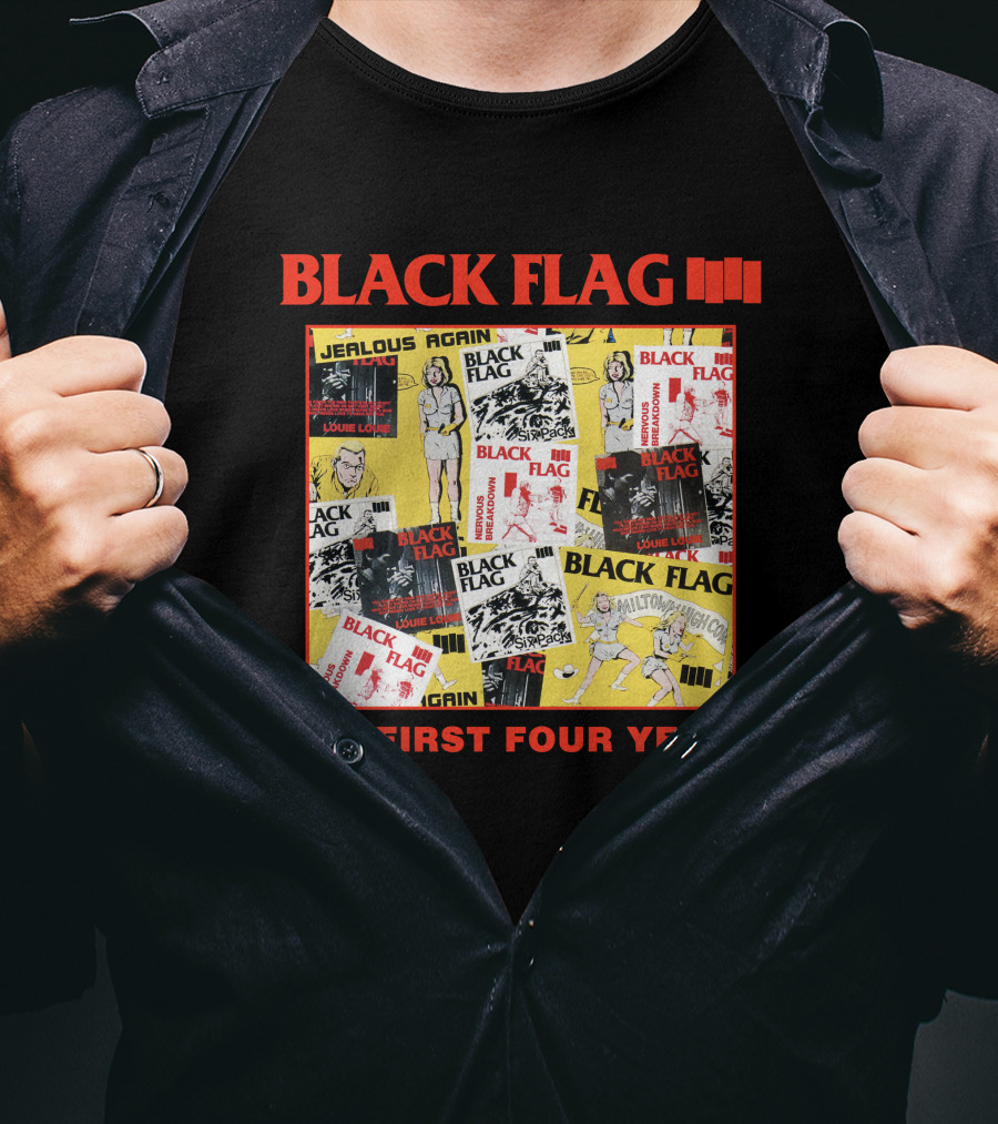Black Flag The First Four Years Album Covers Collage T-Shirt