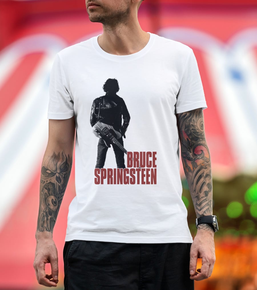 Bruce Springsteen Iconic Silhouette With Guitar T-Shirt