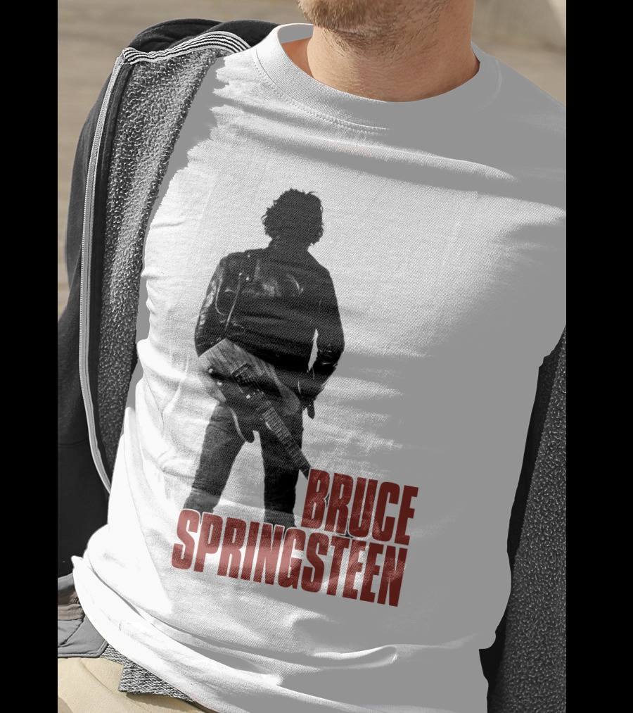 Bruce Springsteen Iconic Silhouette With Guitar T-Shirt