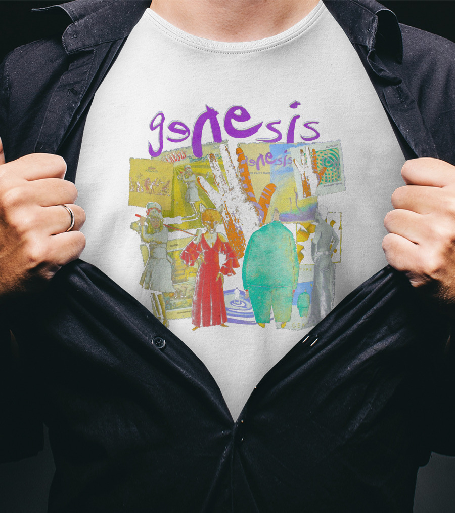 Genesis Album Collage Art Characters And Colors T-Shirt