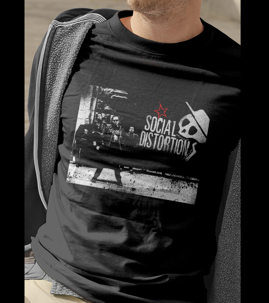 Social Distortions Skull Star Cowboy Hat Rebel Group T-Shirt