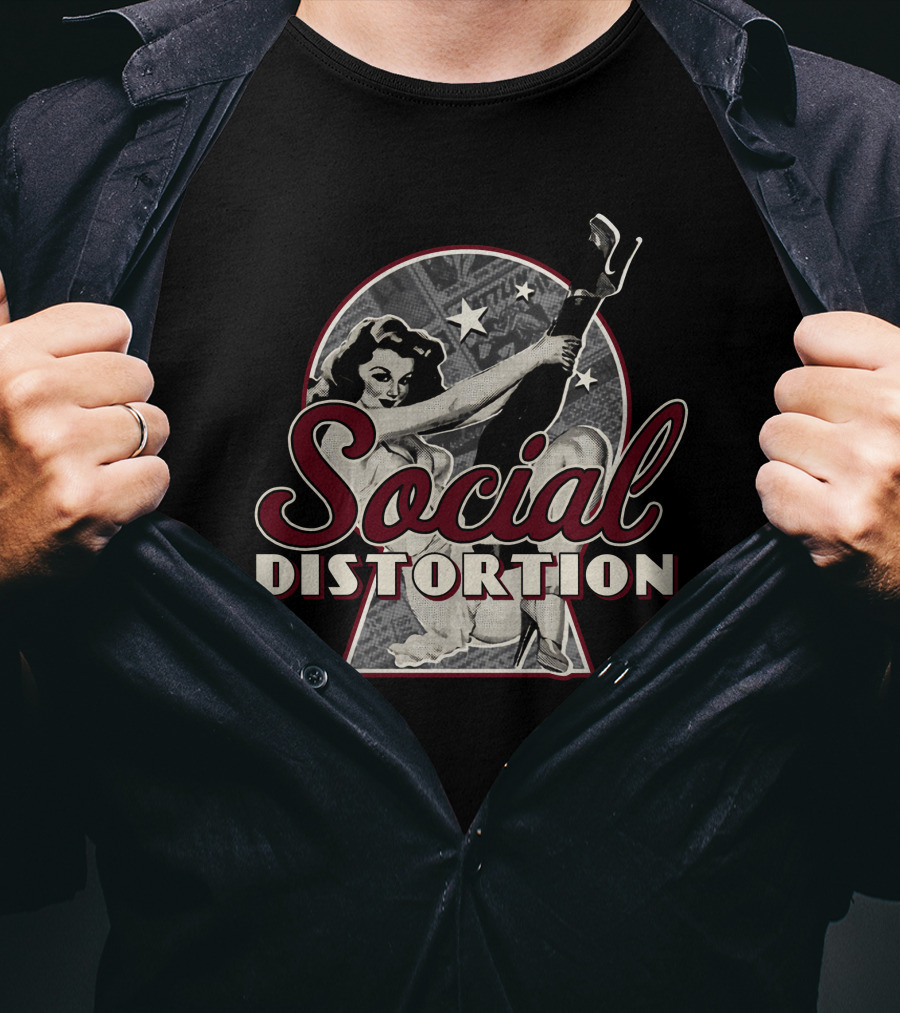 Social Distortion Retro Pin-Up Girl Art T-Shirt