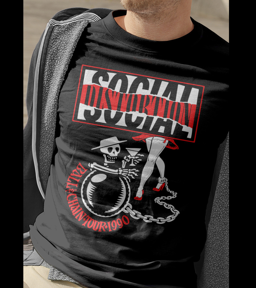 Social Distortion Ball & Chain Tour 1990 T-Shirt