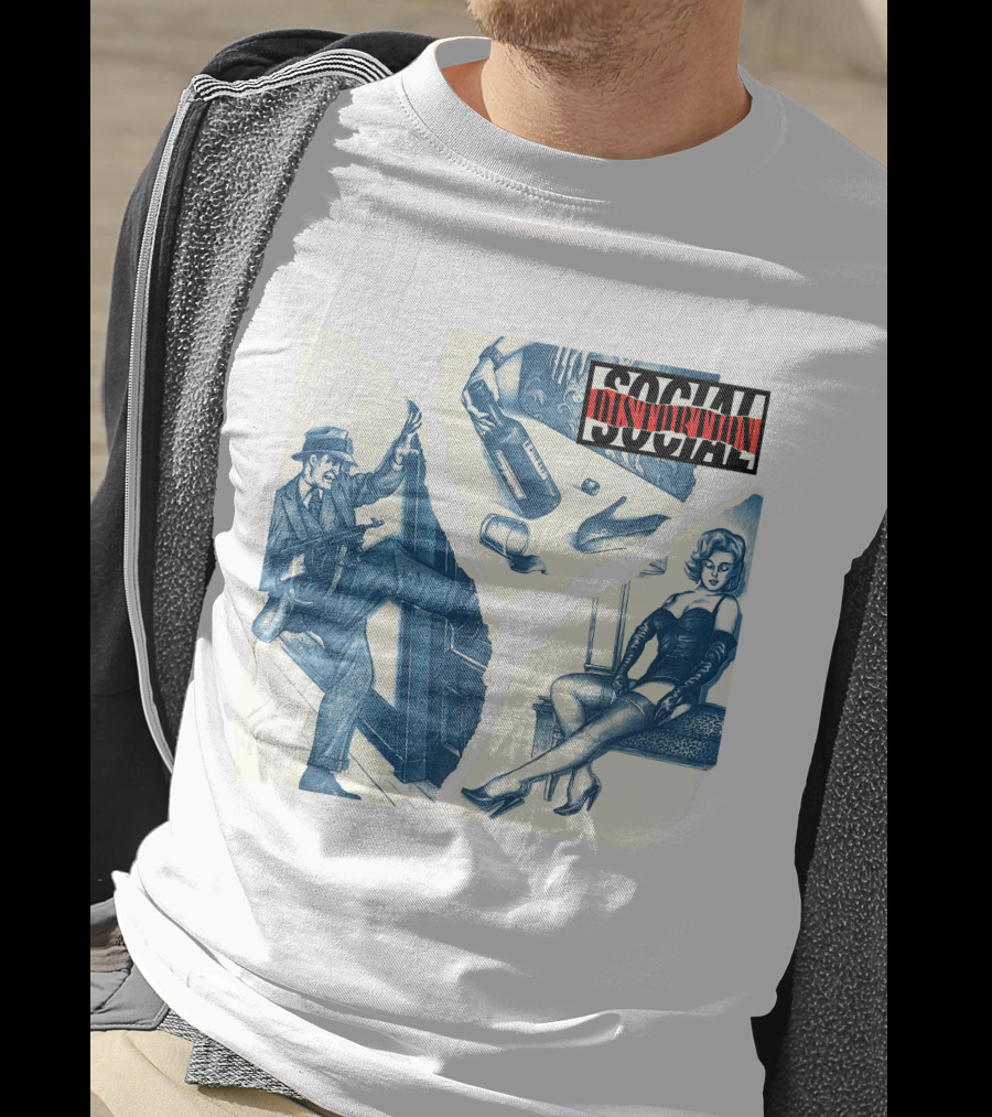 Social Distortion Retro Noir Collage With Gangster And Femme Fatale T-Shirt