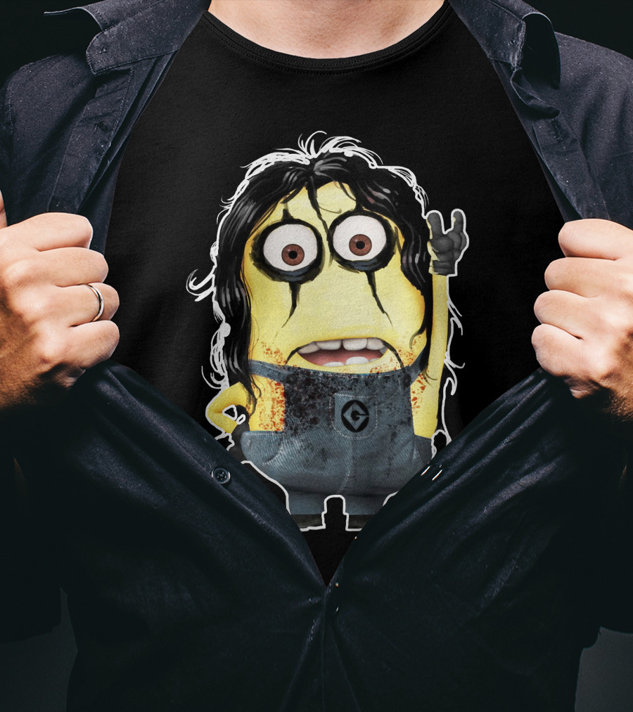 Minion Alice Cooper Parody Rock Gesture T-Shirt