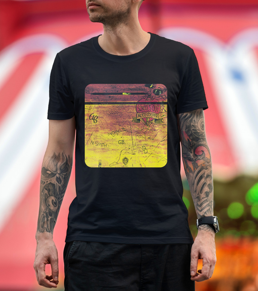 School's Out Alice Cooper Wooden Desk T-Shirt