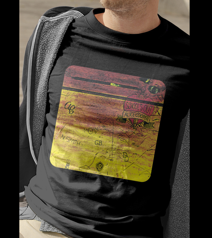 School's Out Alice Cooper Wooden Desk T-Shirt