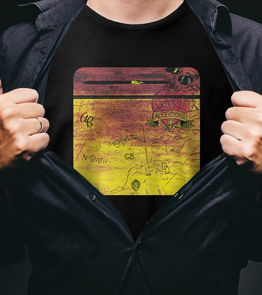 School's Out Alice Cooper Wooden Desk T-Shirt