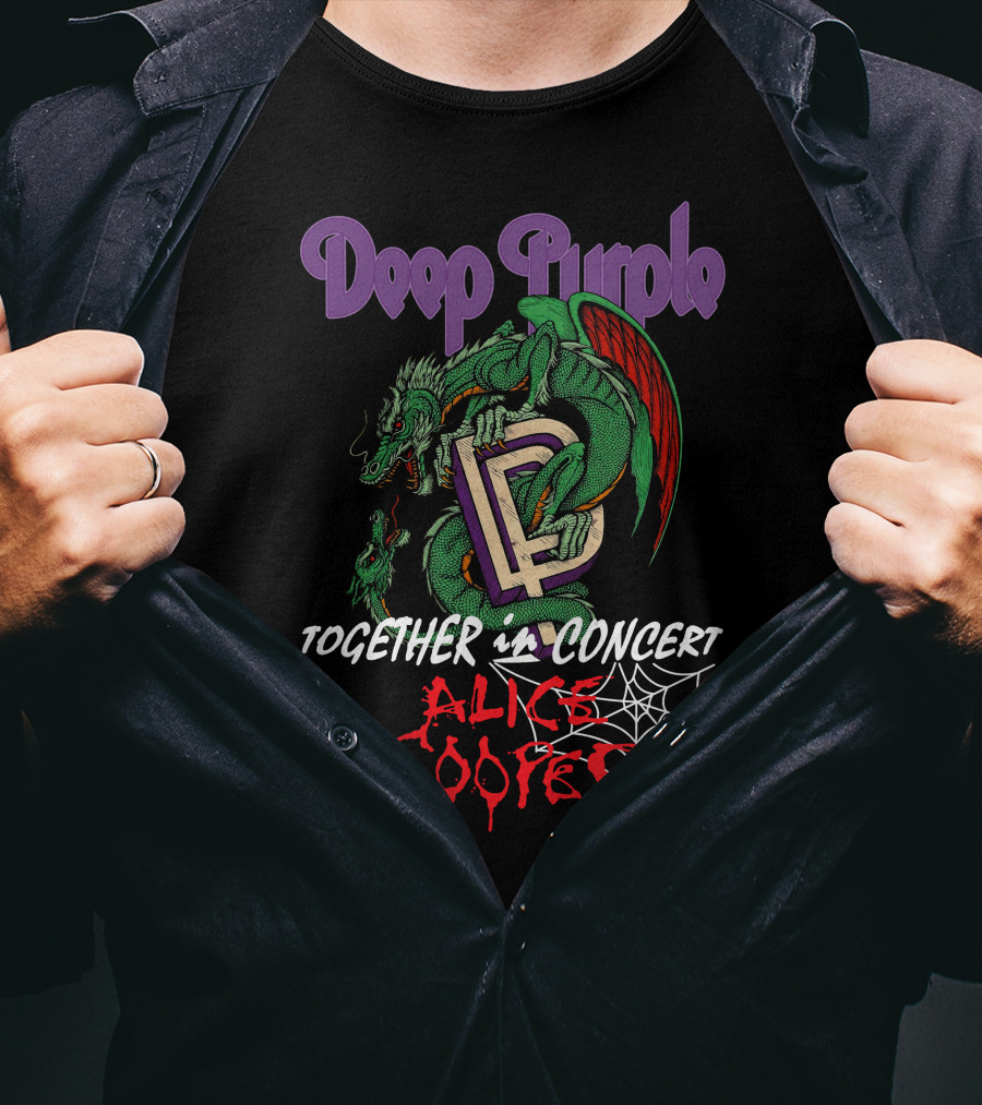 Deep Purple Alice Cooper Together In Concert Dragon T-Shirt