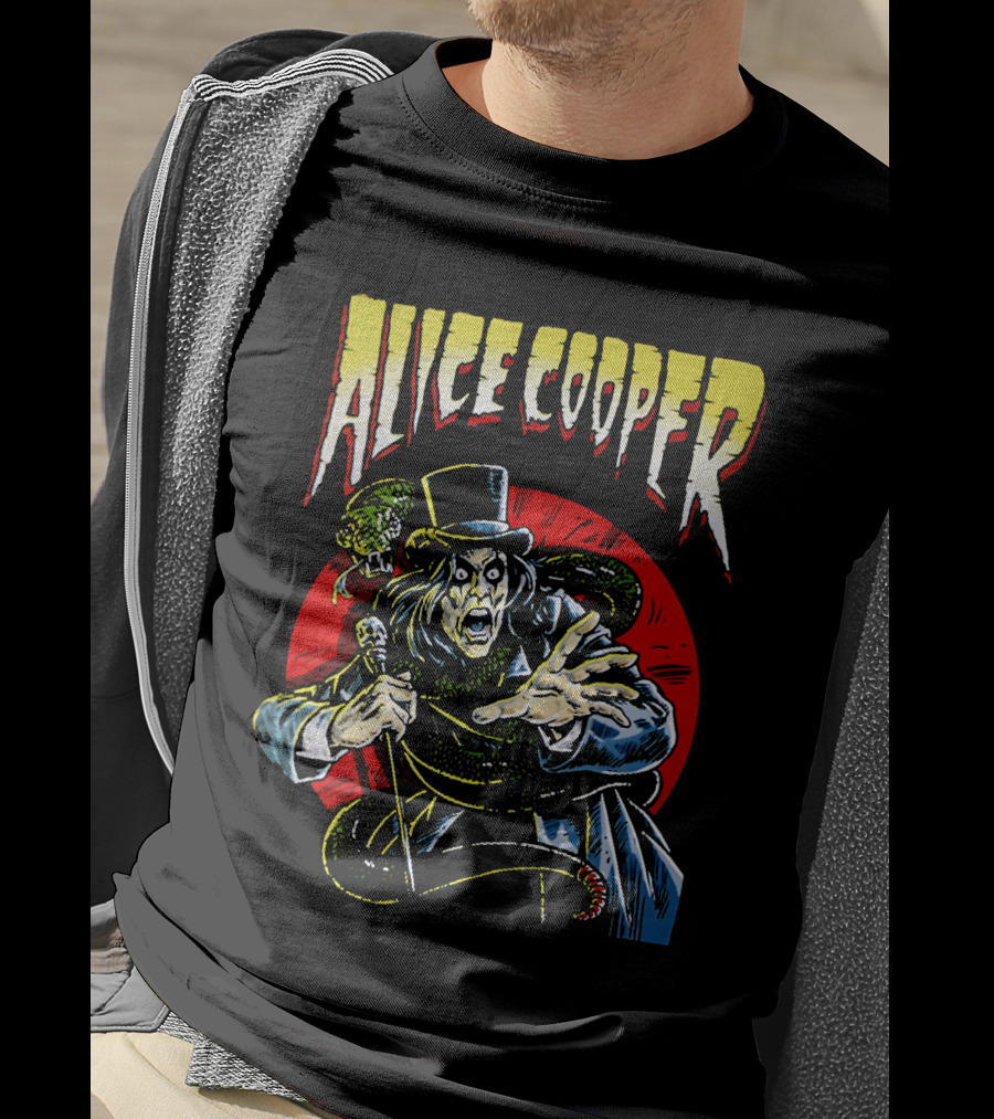 Alice Cooper Horror Snake Red Circle T-Shirt