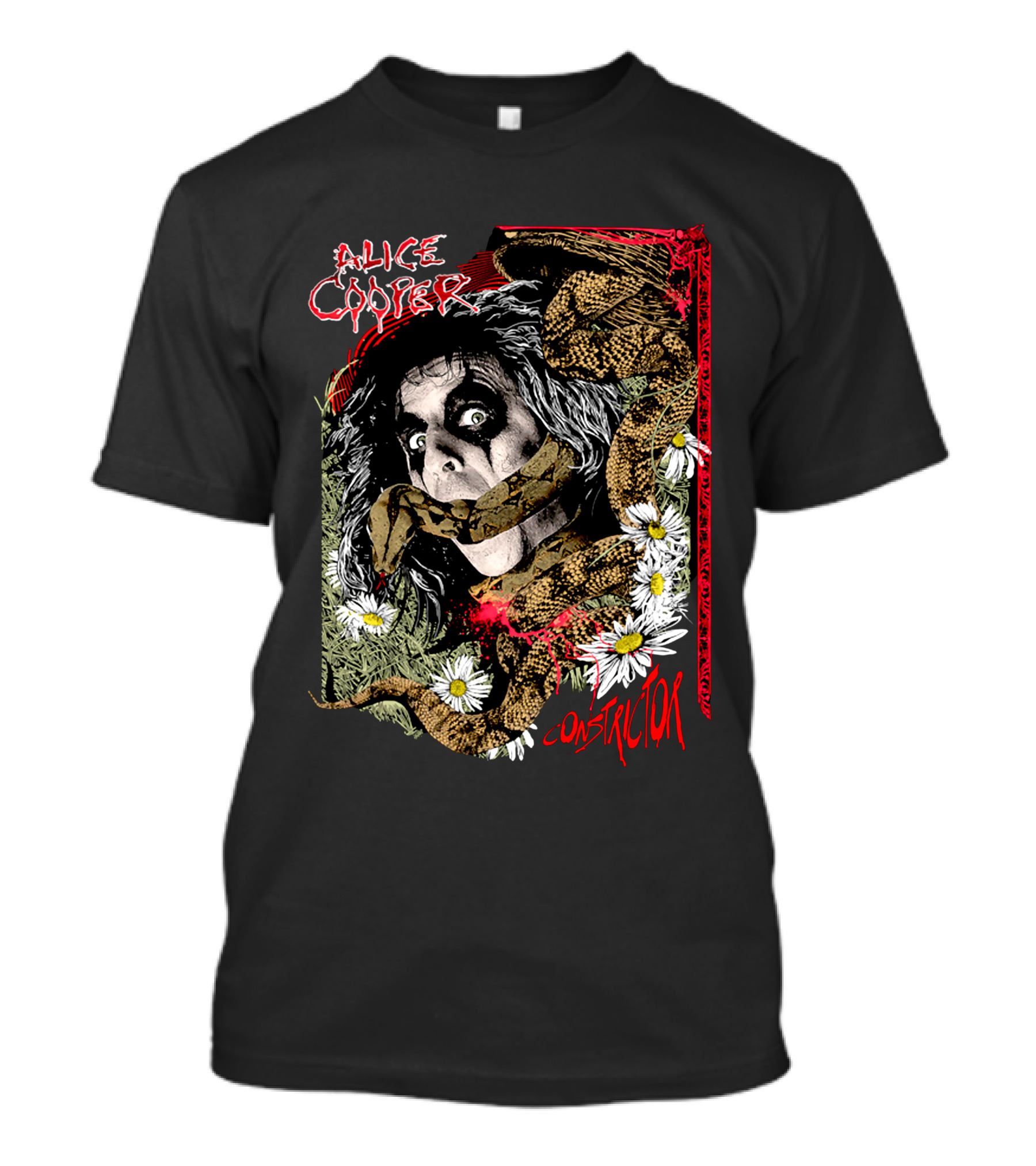 Alice Cooper Constrictor Snake And Daisies T-Shirt