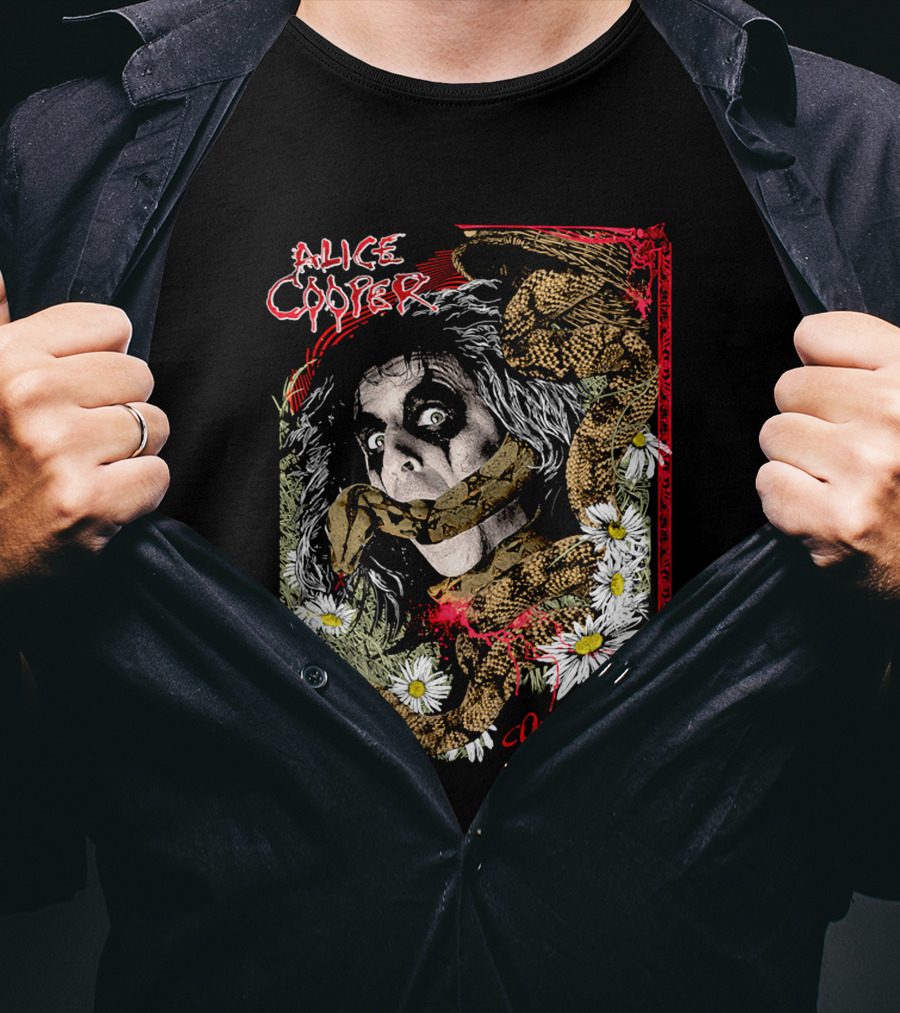 Alice Cooper Constrictor Snake And Daisies T-Shirt