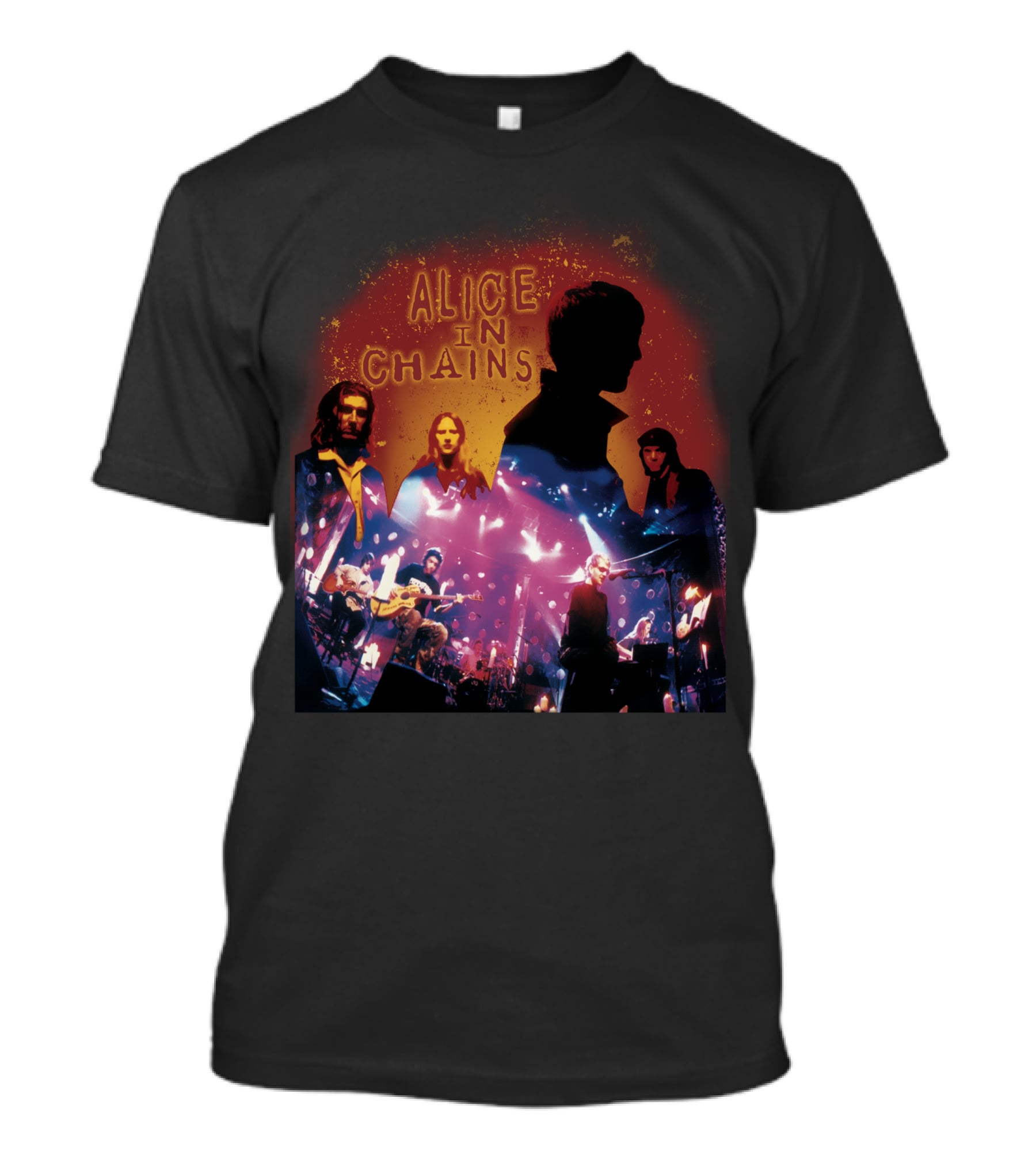 Alice In Chains Band Silhouette Concert Performance Collage T-Shirt