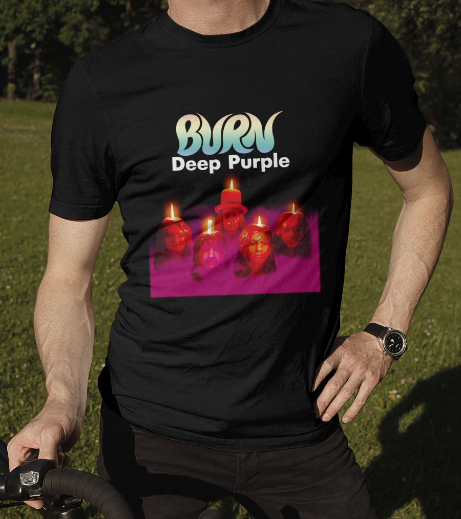 Burn Deep Purple Candle Faces T-Shirt