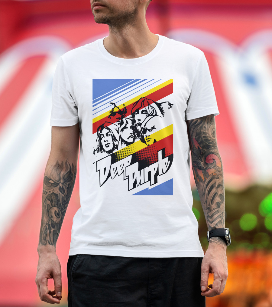 Deep Purple Iconic Band Members Retro Style T-Shirt