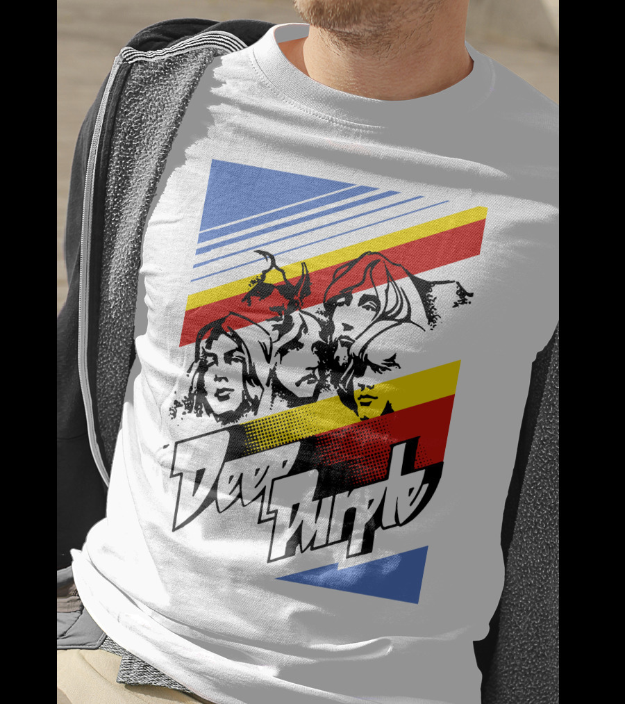 Deep Purple Iconic Band Members Retro Style T-Shirt