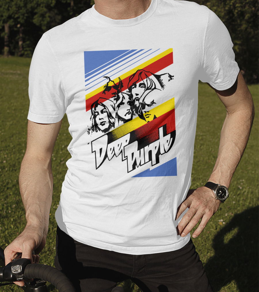 Deep Purple Iconic Band Members Retro Style T-Shirt