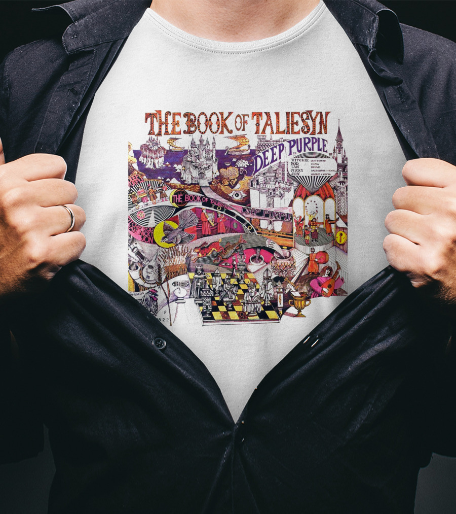 The Book Of Taliesyn Deep Purple Vintage Album Art Chessboard Scene T-Shirt
