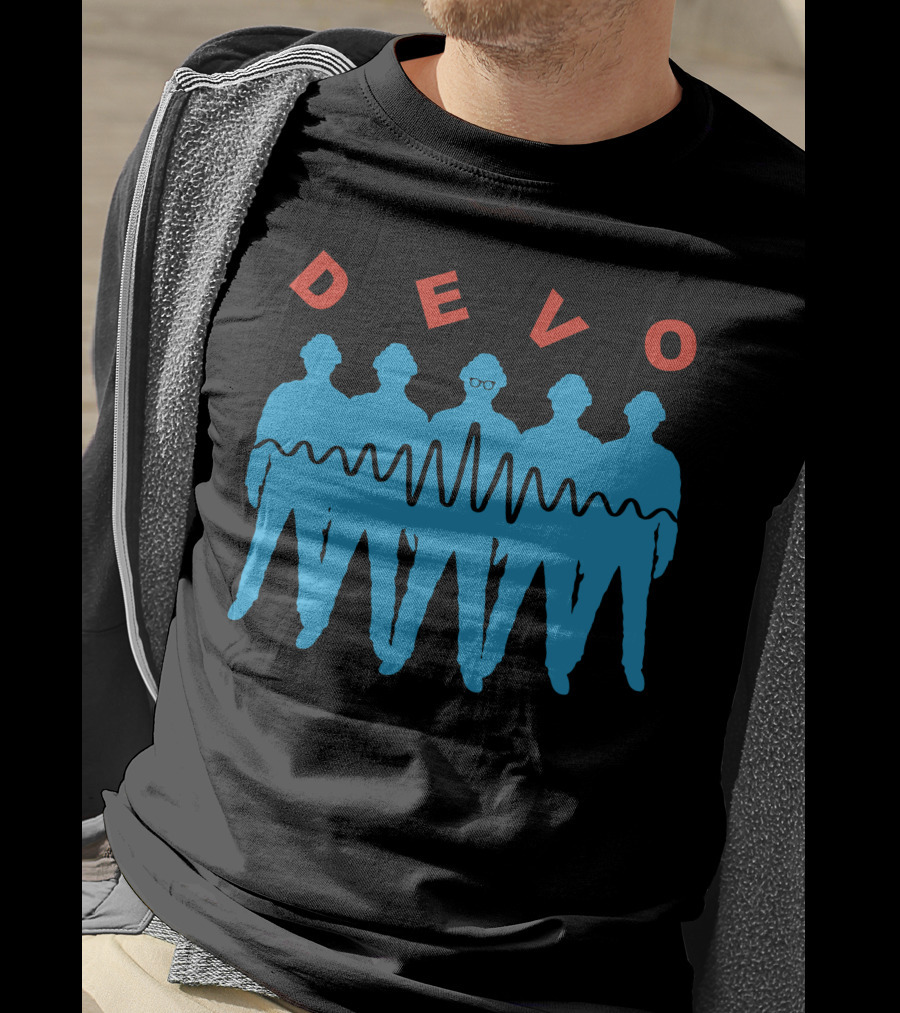 Devo Band Silhouette And Waveform T-Shirt
