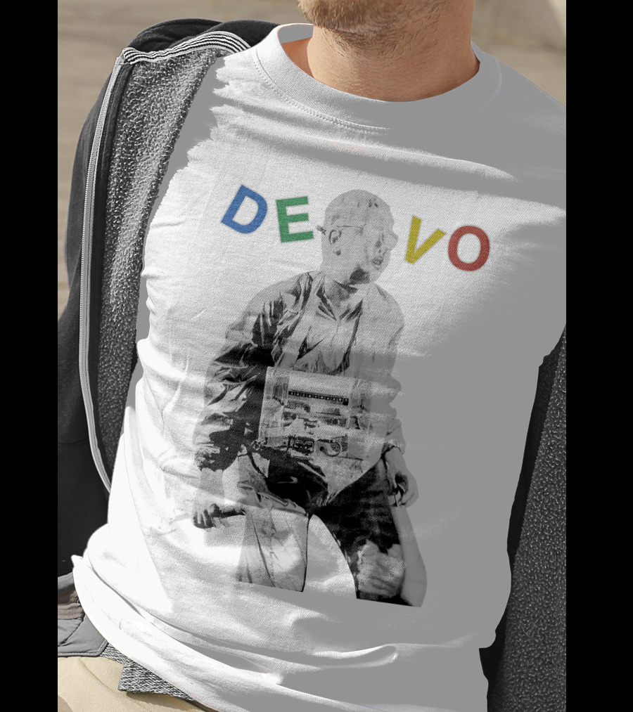 Devo Man With Jacket And Guitar T-Shirt