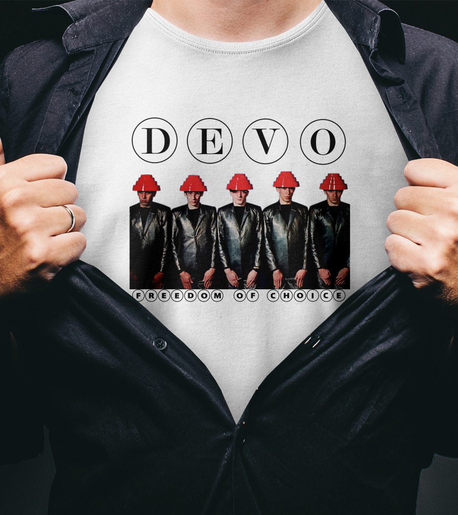 Devo Freedom Of Choice Red Energy Dome Hat Band Members T-Shirt
