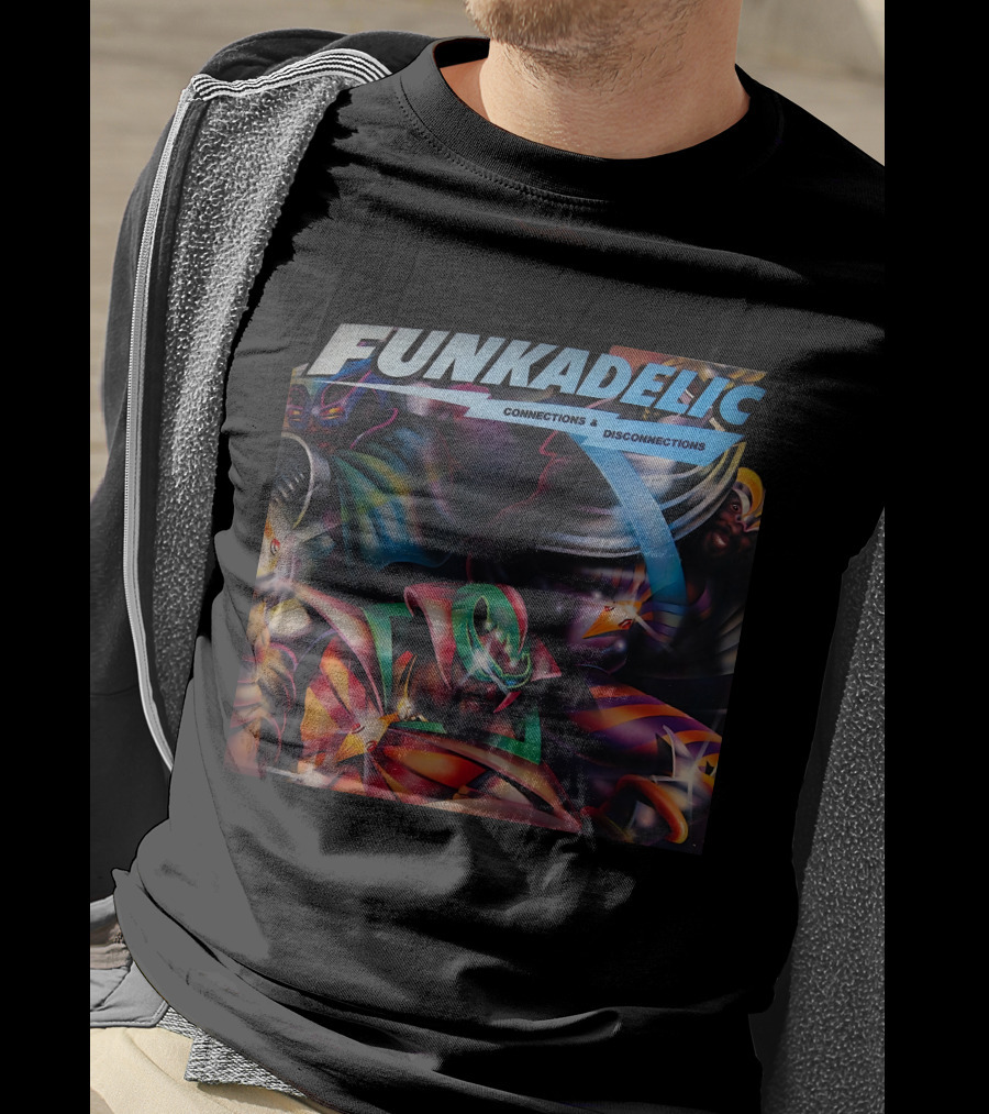 Funkadelic Connections & Disconnections Colorful Cosmic Motif T-Shirt