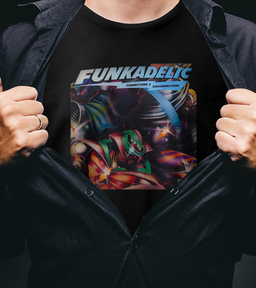 Funkadelic Connections & Disconnections Colorful Cosmic Motif T-Shirt