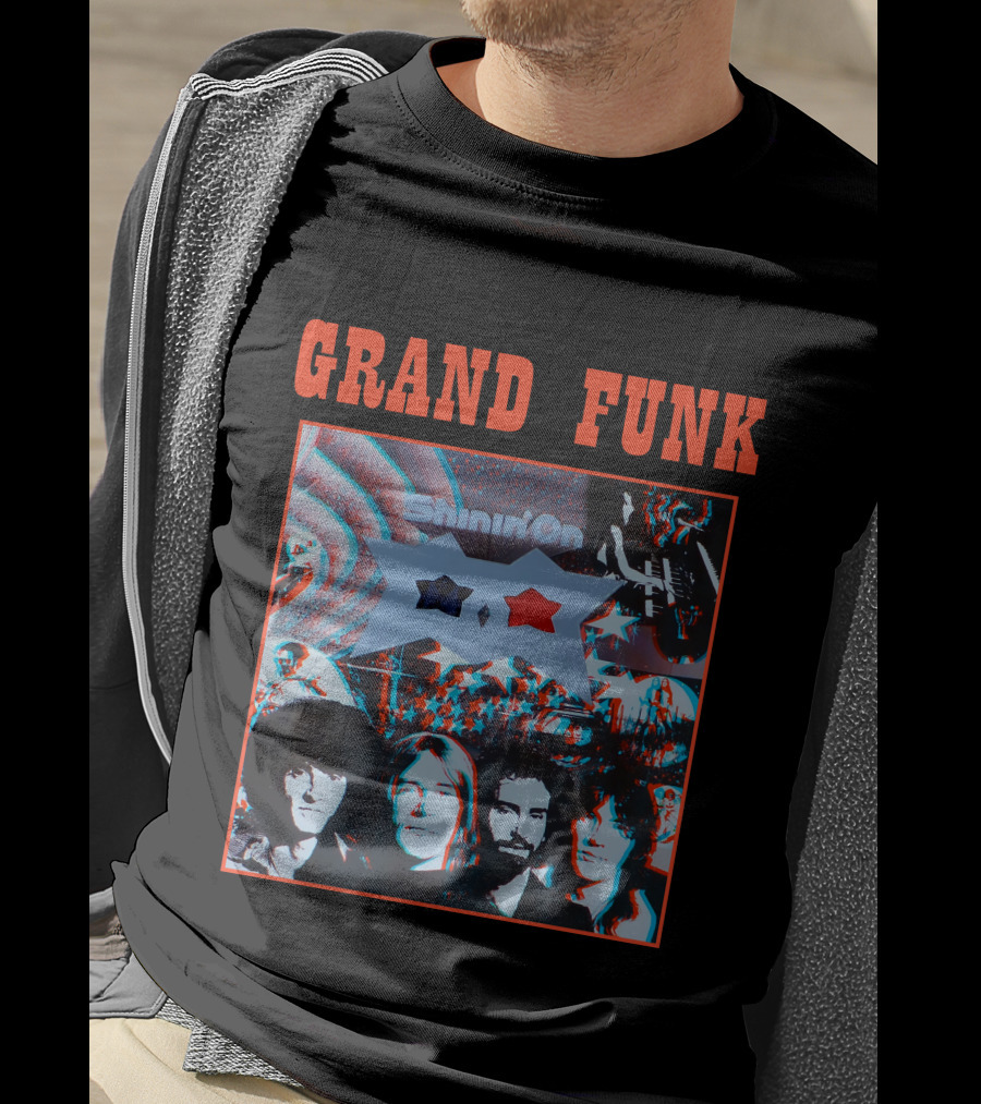 Grand Funk Shinin' On 3D Album Cover Art T-Shirt