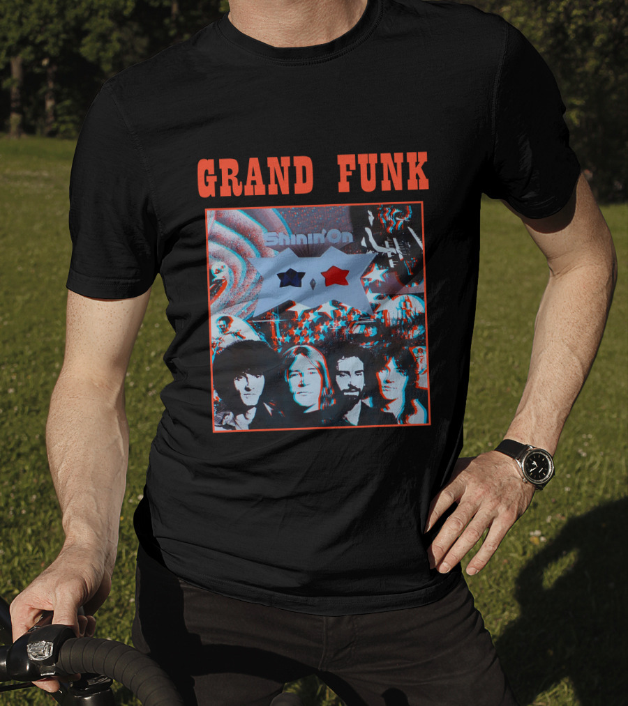 Grand Funk Shinin' On 3D Album Cover Art T-Shirt