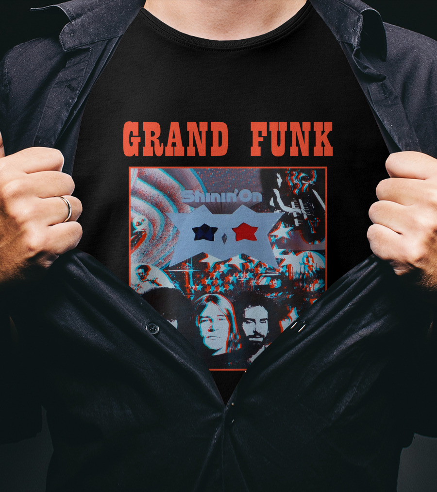 Grand Funk Shinin' On 3D Album Cover Art T-Shirt