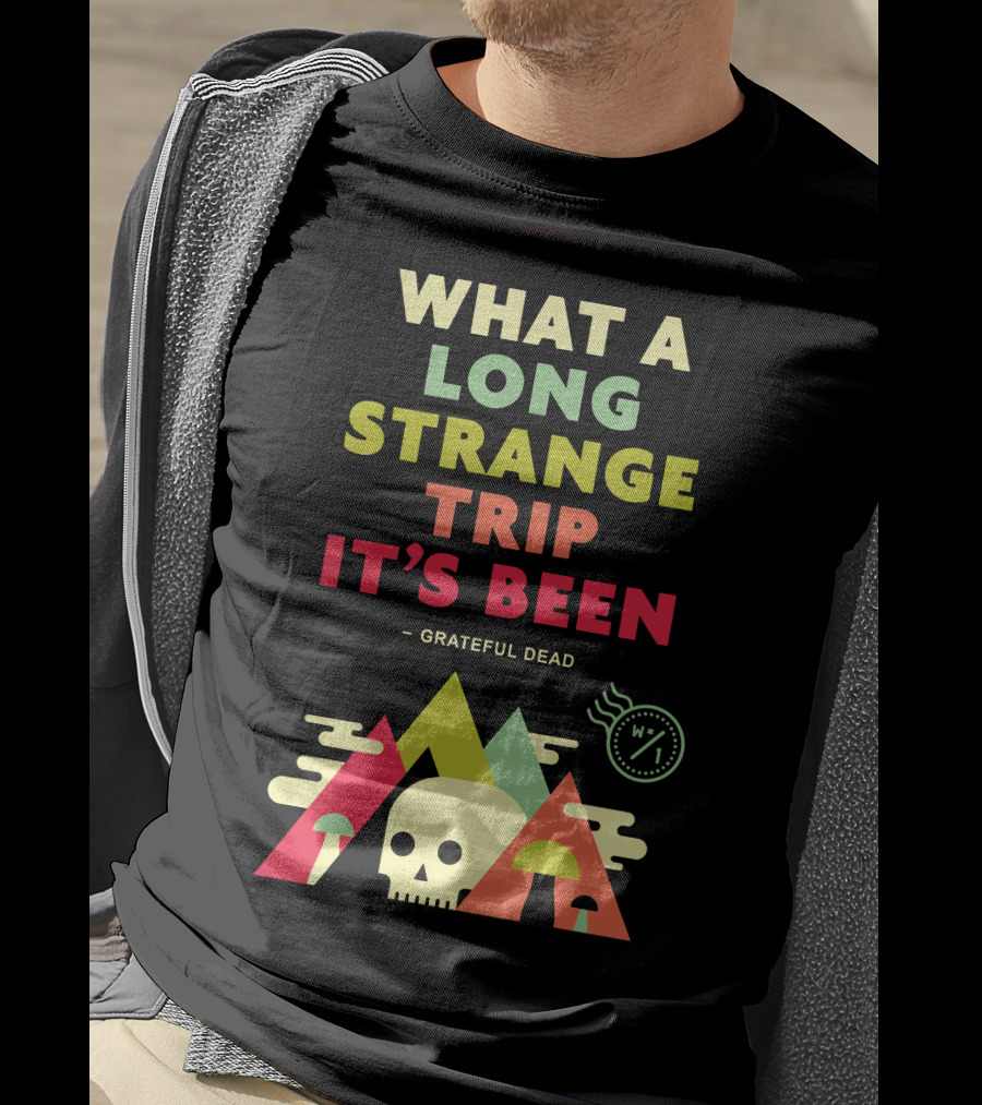 What A Long Strange Trip It's Been Grateful Dead Mountains And Skull T-Shirt