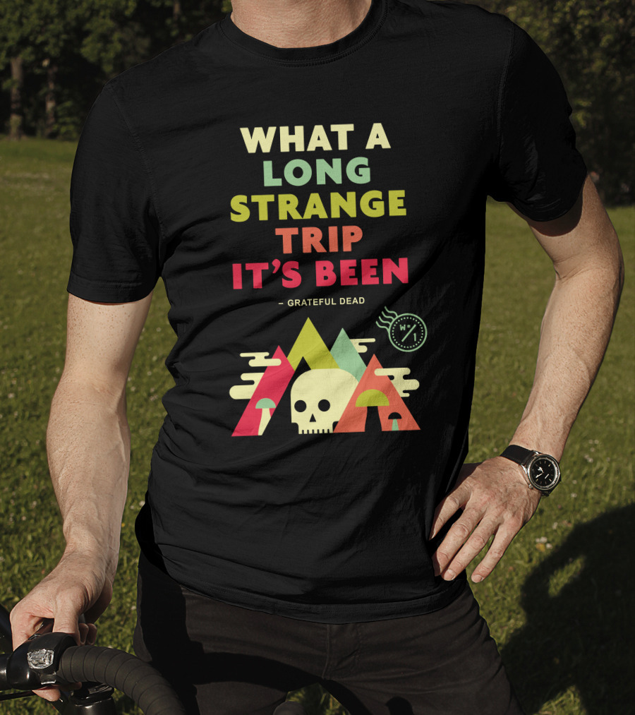 What A Long Strange Trip It's Been Grateful Dead Mountains And Skull T-Shirt